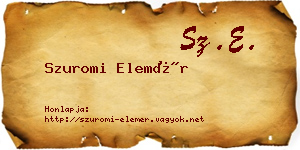 Szuromi Elemér névjegykártya