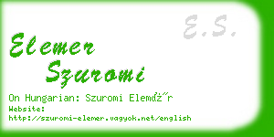 elemer szuromi business card